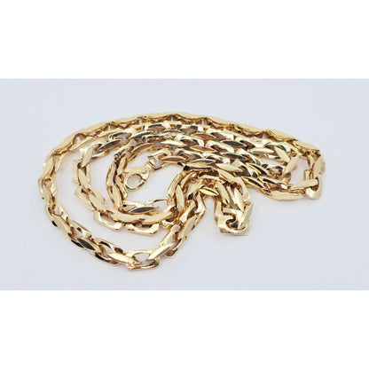 Fancy 14K Yellow Gold Custom Link Chain Necklace