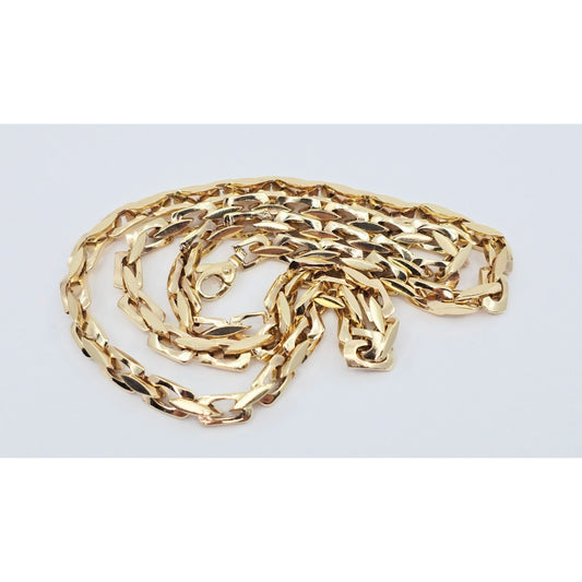 Fancy 14K Yellow Gold Custom Link Chain Necklace