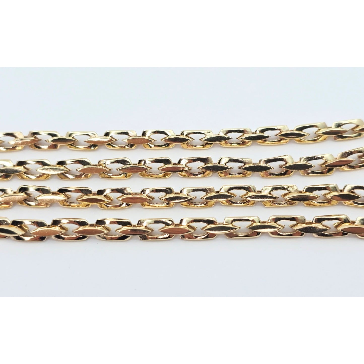 Fancy 14K Yellow Gold Custom Link Chain Necklace