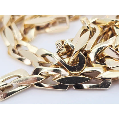 Fancy 14K Yellow Gold Custom Link Chain Necklace