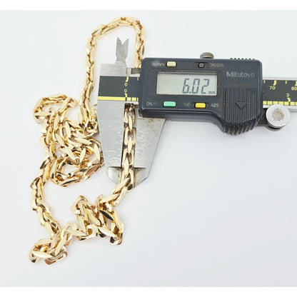 Fancy 14K Yellow Gold Custom Link Chain Necklace