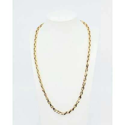 Fancy 14K Yellow Gold Custom Link Chain Necklace