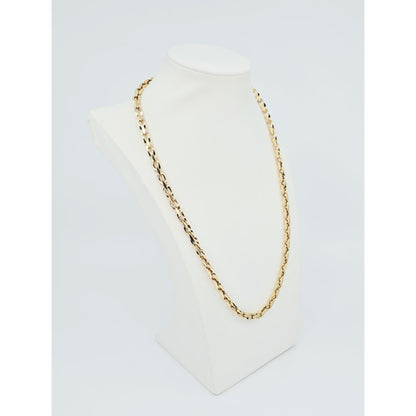 Fancy 14K Yellow Gold Custom Link Chain Necklace