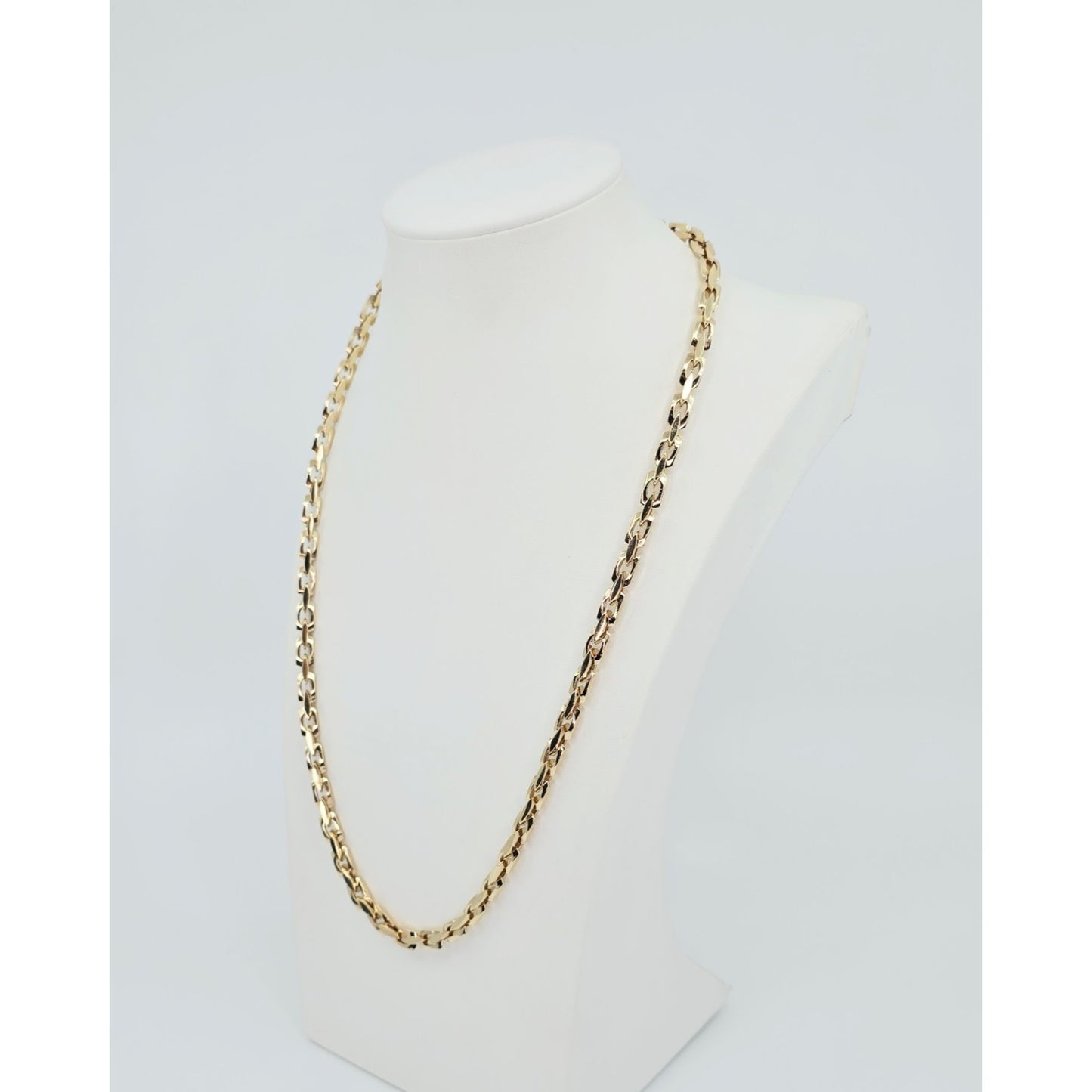 Fancy 14K Yellow Gold Custom Link Chain Necklace