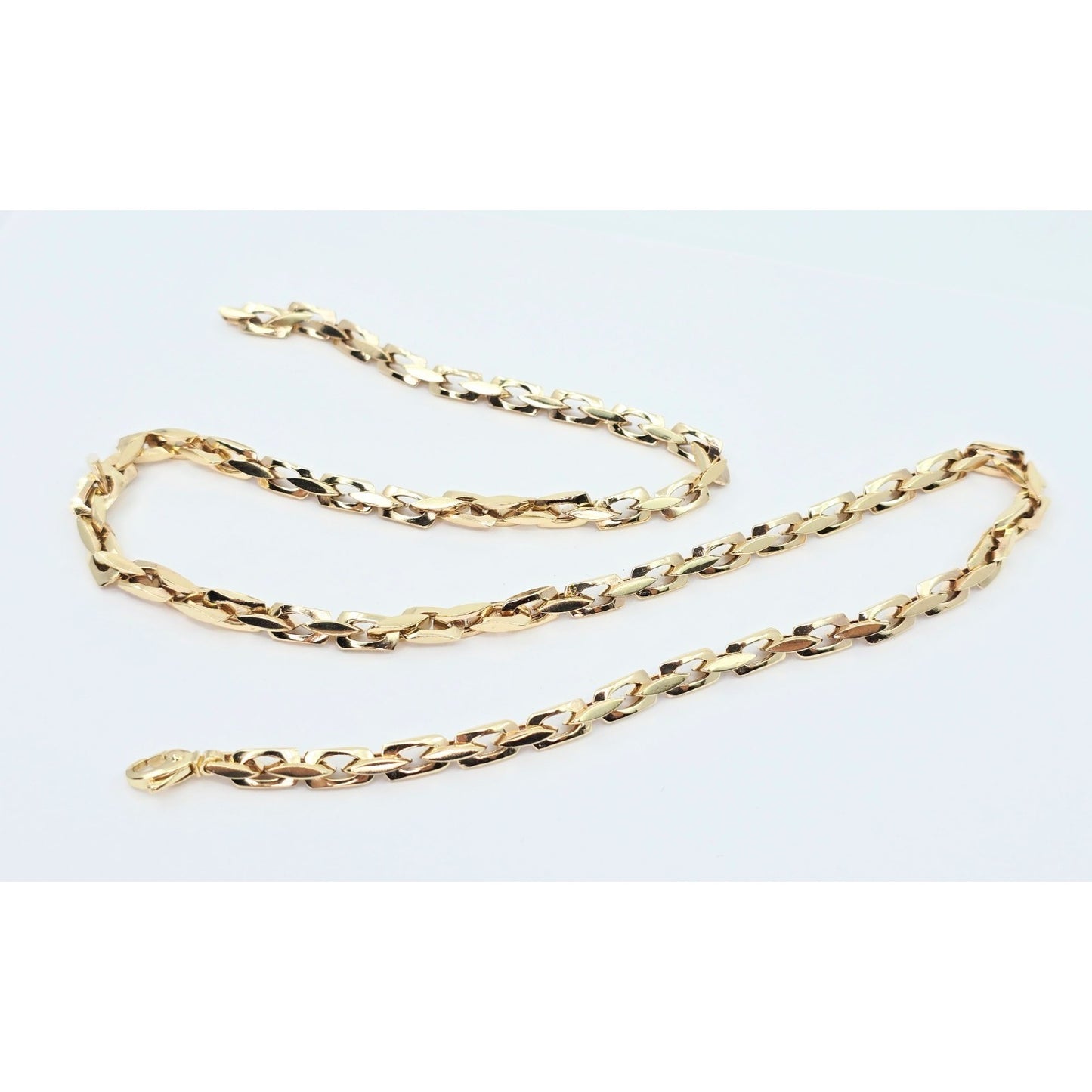 Fancy 14K Yellow Gold Custom Link Chain Necklace