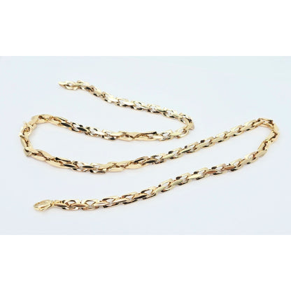 Fancy 14K Yellow Gold Custom Link Chain Necklace