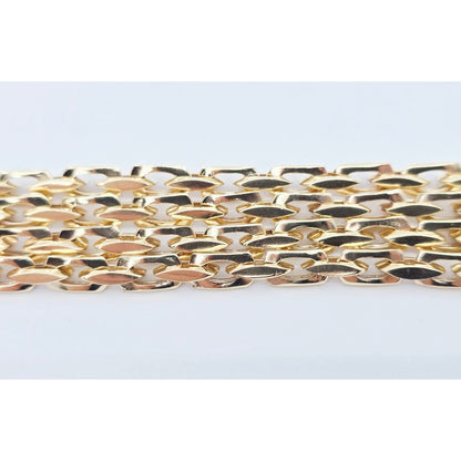 Fancy 14K Yellow Gold Custom Link Chain Necklace
