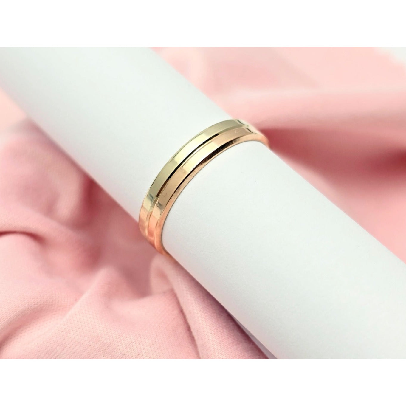 14K Two Tone Gold Wedding Ring Band