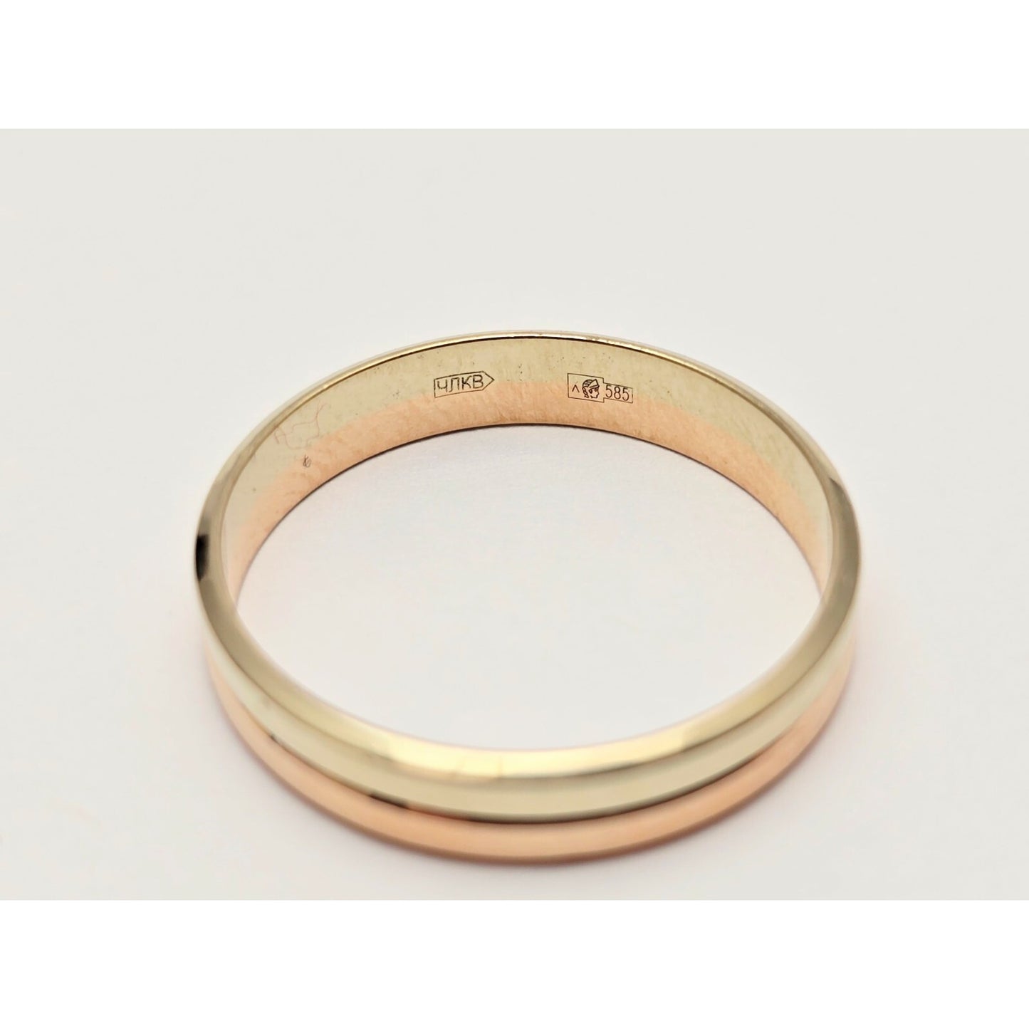 14K Two Tone Gold Wedding Ring Band