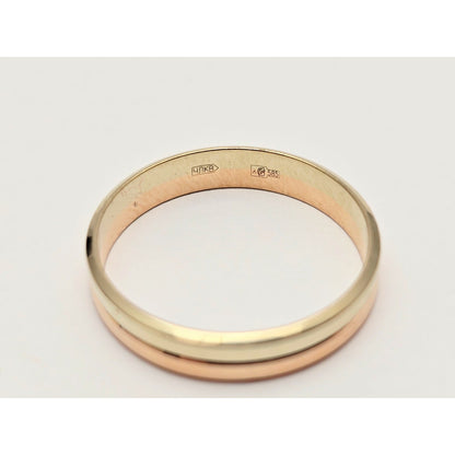 14K Two Tone Gold Wedding Ring Band
