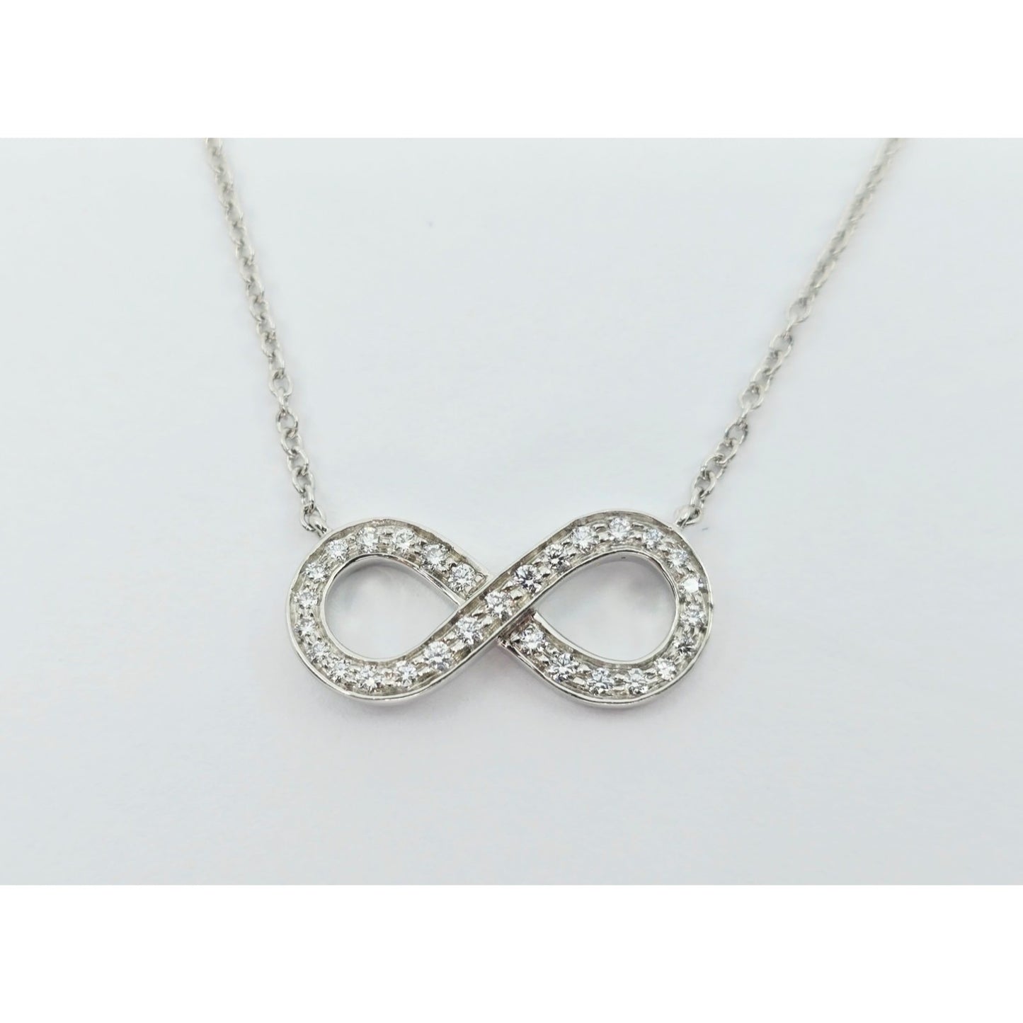 Tiffany & Co Platinum Diamond Forever Infinity Link Chain Necklace