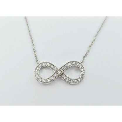 Tiffany & Co Platinum Diamond Forever Infinity Link Chain Necklace