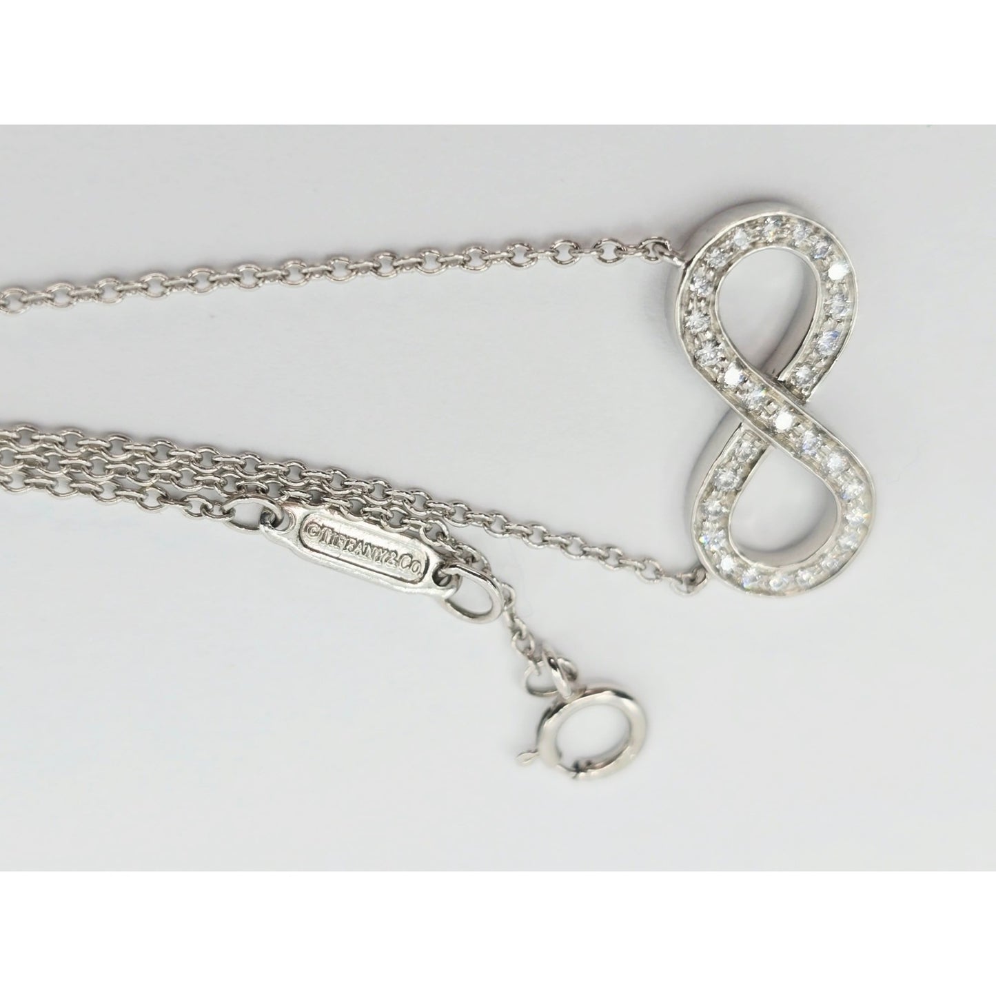 Tiffany & Co Platinum Diamond Forever Infinity Link Chain Necklace