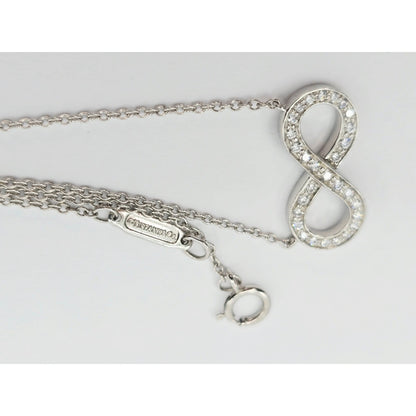 Tiffany & Co Platinum Diamond Forever Infinity Link Chain Necklace