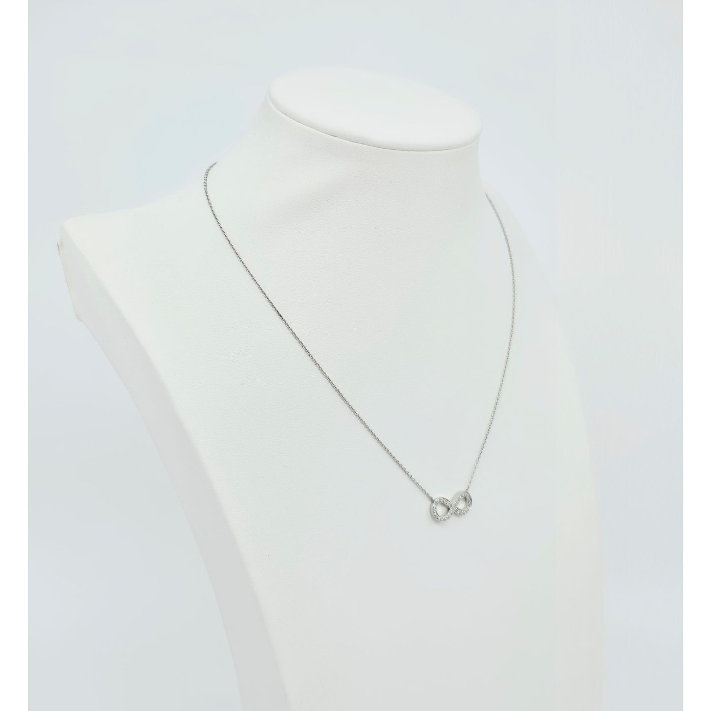 Tiffany & Co Platinum Diamond Forever Infinity Link Chain Necklace