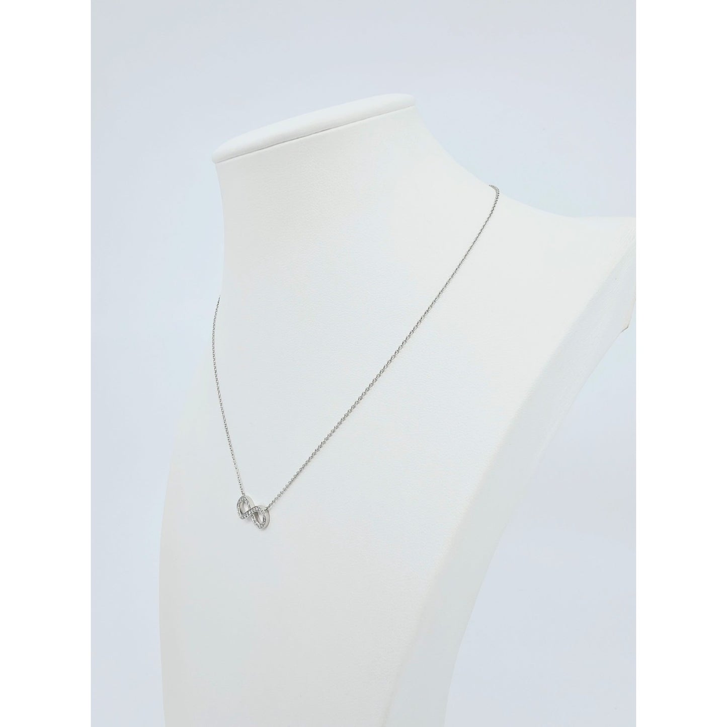 Tiffany & Co Platinum Diamond Forever Infinity Link Chain Necklace