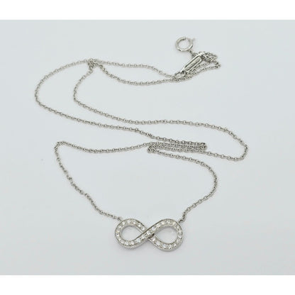 Tiffany & Co Platinum Diamond Forever Infinity Link Chain Necklace