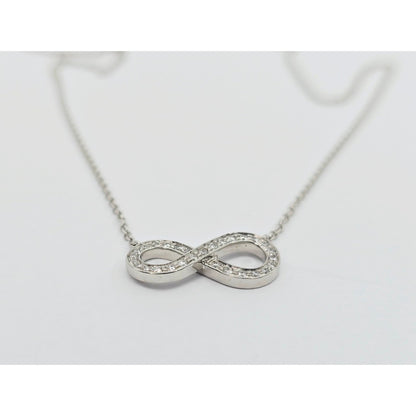 Tiffany & Co Platinum Diamond Forever Infinity Link Chain Necklace