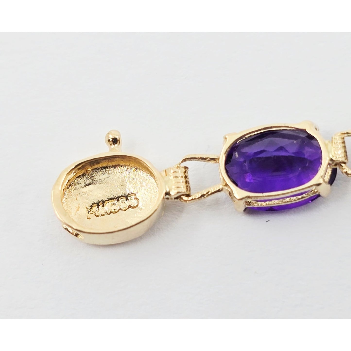 14K Yellow Gold Amethyst Tennis Link Bracelet