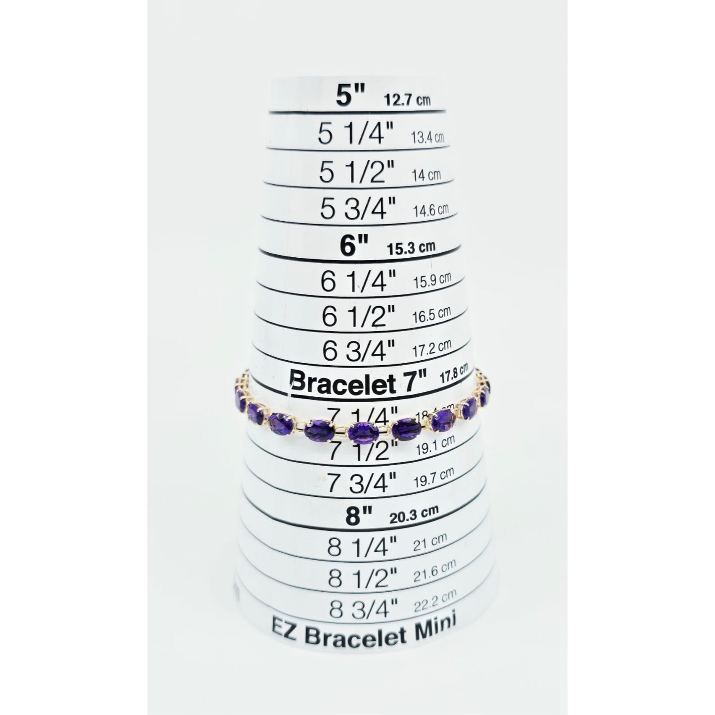 14K Yellow Gold Amethyst Tennis Link Bracelet