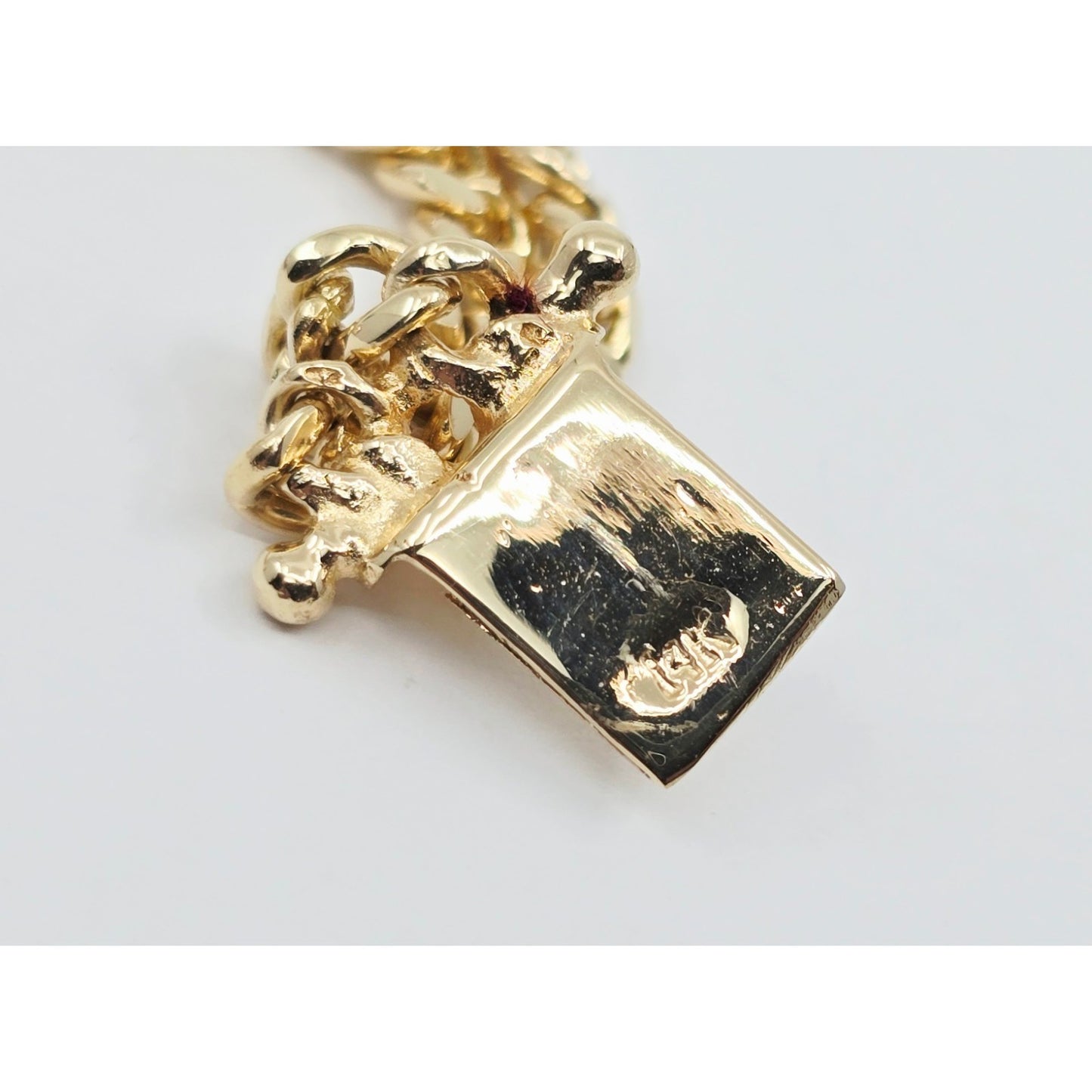 14K Yellow Gold Double Cuban Link ID Bracelet