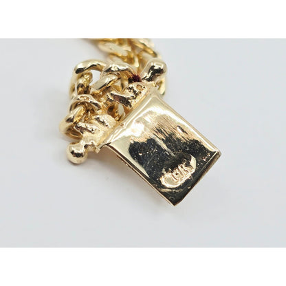 14K Yellow Gold Double Cuban Link ID Bracelet