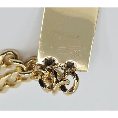 14K Yellow Gold Double Cuban Link ID Bracelet