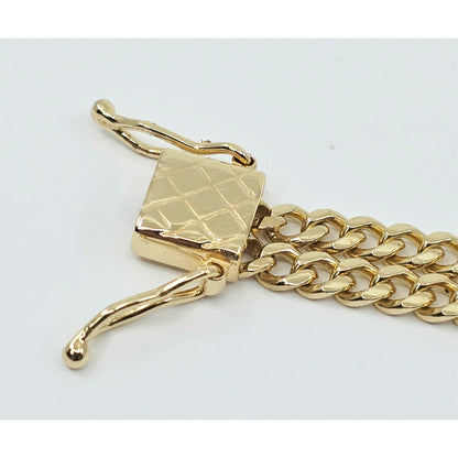 14K Yellow Gold Double Cuban Link ID Bracelet