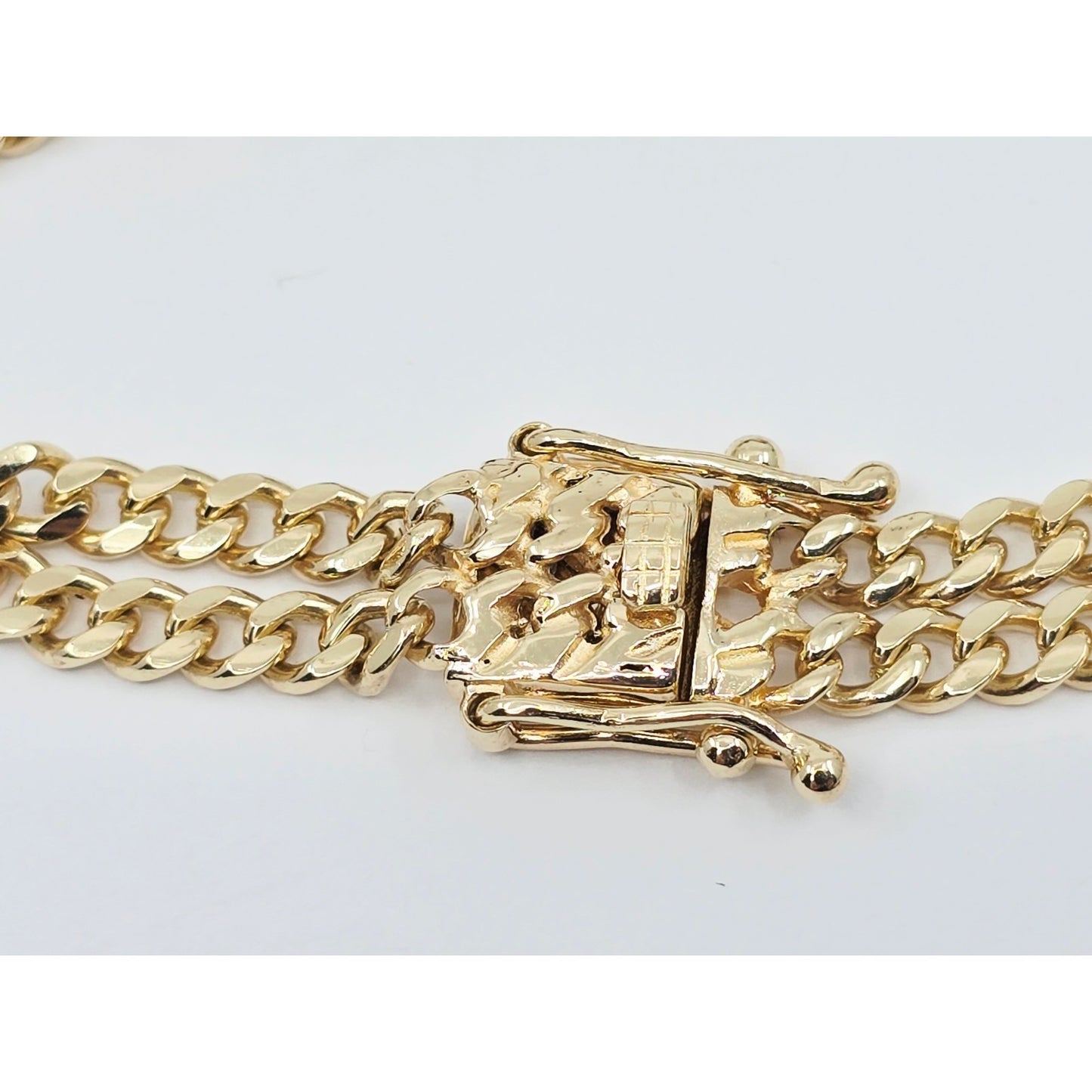 14K Yellow Gold Double Cuban Link ID Bracelet