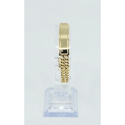 14K Yellow Gold Double Cuban Link ID Bracelet