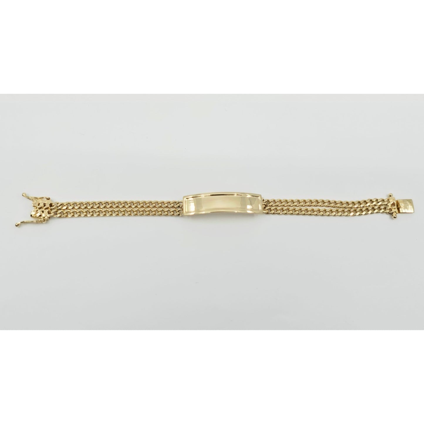 14K Yellow Gold Double Cuban Link ID Bracelet