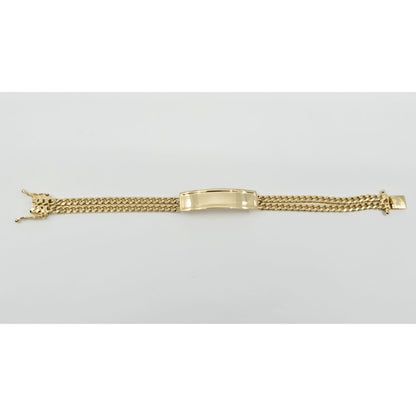 14K Yellow Gold Double Cuban Link ID Bracelet