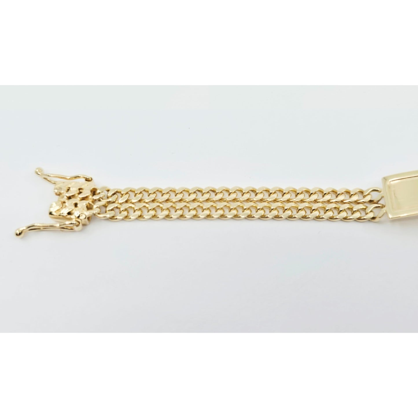 14K Yellow Gold Double Cuban Link ID Bracelet