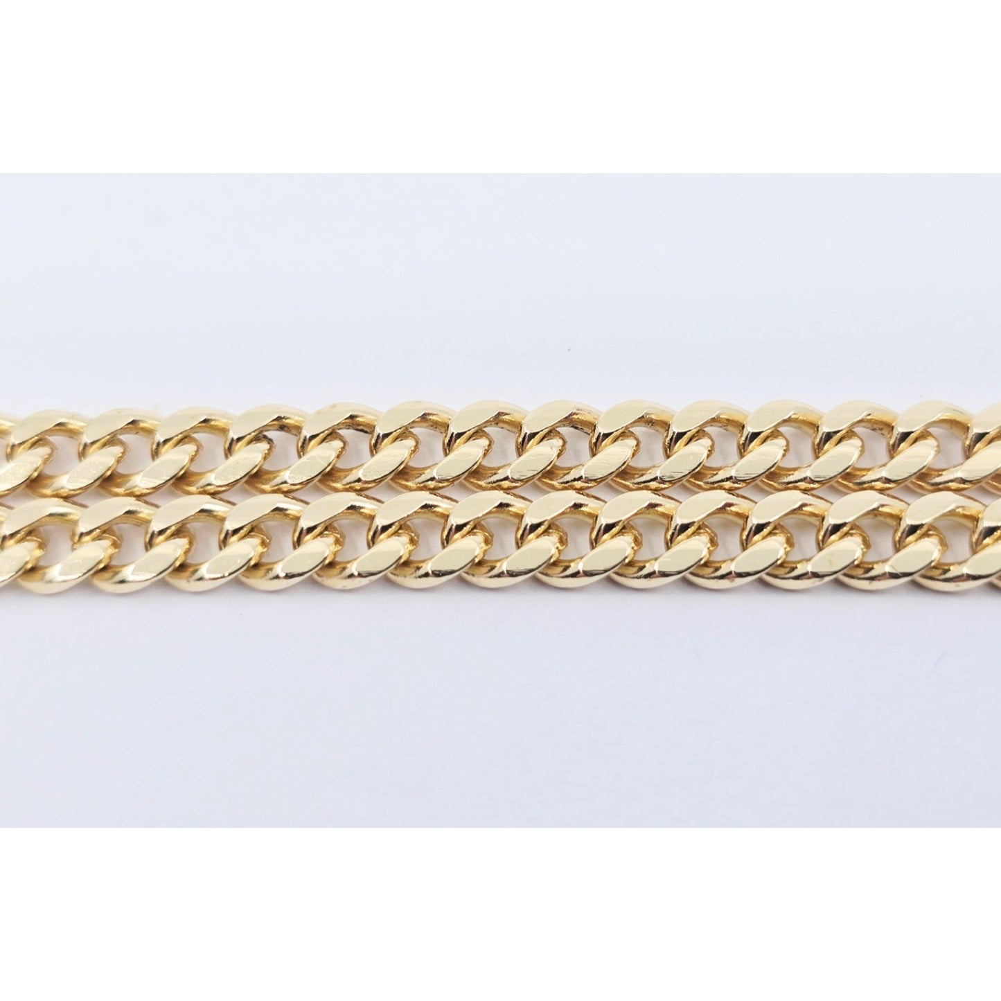 14K Yellow Gold Double Cuban Link ID Bracelet