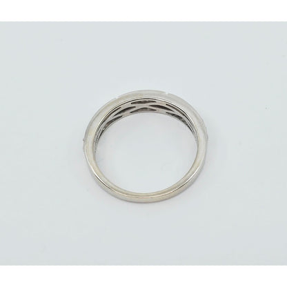 14K White Gold Diamond Wedding Band Ring