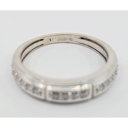 14K White Gold Diamond Wedding Band Ring