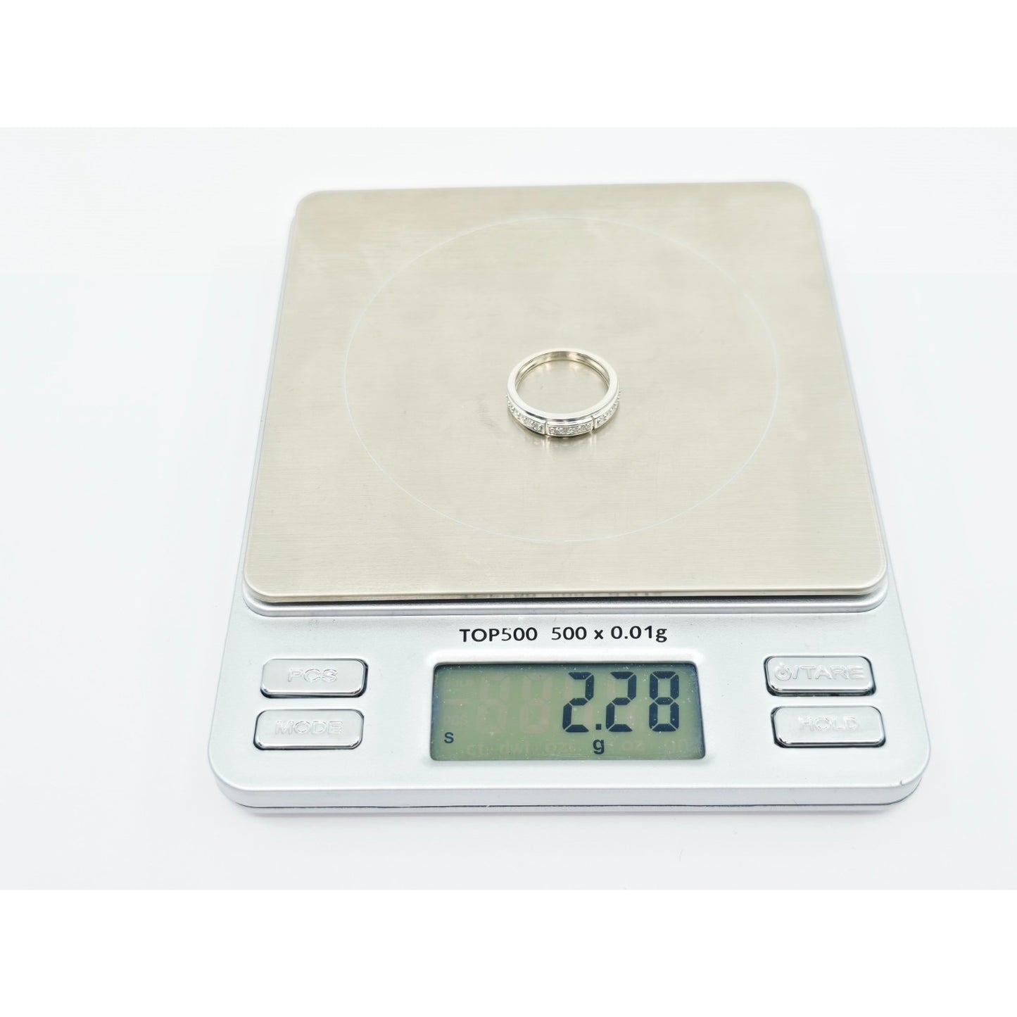 14K White Gold Diamond Wedding Band Ring