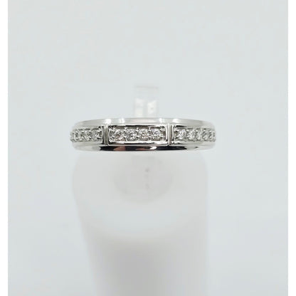 14K White Gold Diamond Wedding Band Ring