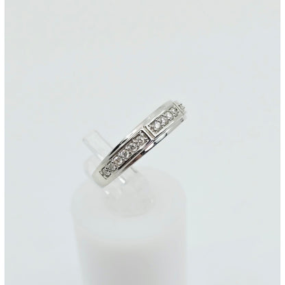 14K White Gold Diamond Wedding Band Ring