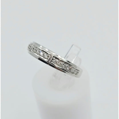 14K White Gold Diamond Wedding Band Ring