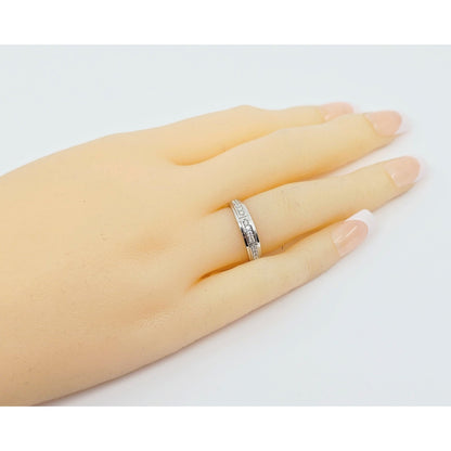 14K White Gold Diamond Wedding Band Ring