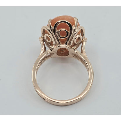 Vintage 14K Yellow Gold Oval Cameo Filigree Ring