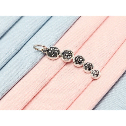 14K White Gold Round Cut Diamond Drop Dangle Charm Pendant