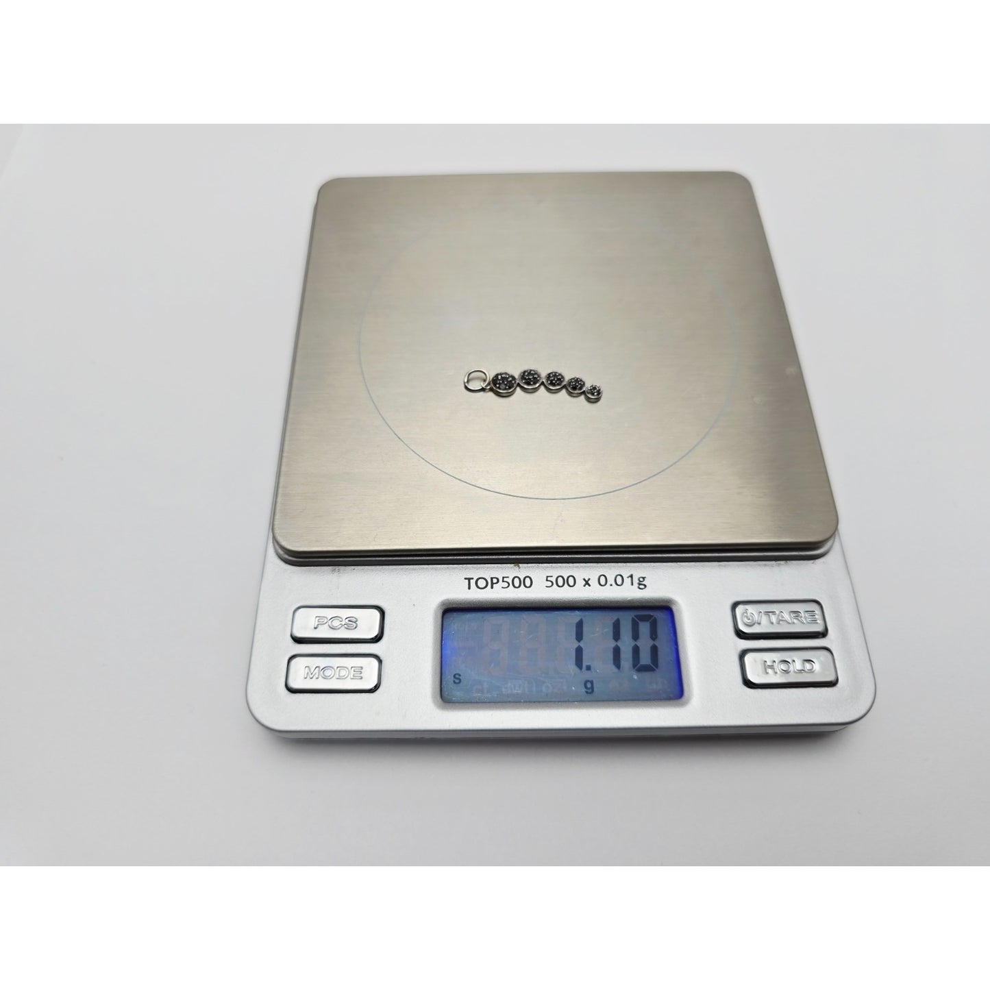 14K White Gold Round Cut Diamond Drop Dangle Charm Pendant