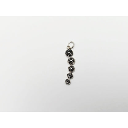 14K White Gold Round Cut Diamond Drop Dangle Charm Pendant