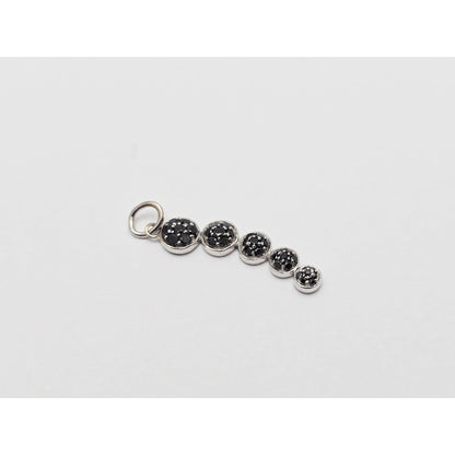 14K White Gold Round Cut Diamond Drop Dangle Charm Pendant