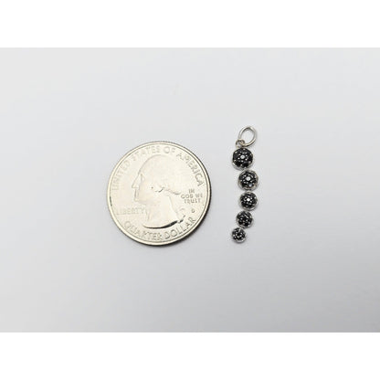 14K White Gold Round Cut Diamond Drop Dangle Charm Pendant