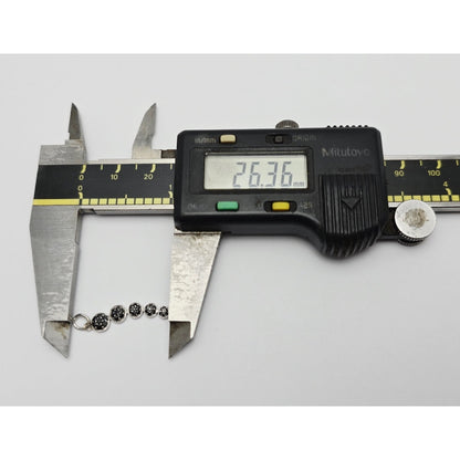 14K White Gold Round Cut Diamond Drop Dangle Charm Pendant