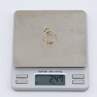 14K Yellow Gold Ladies Solitaire CZ Engagement Ring