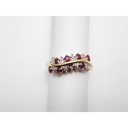 10K Yellow Gold Diamond & Ruby Ring